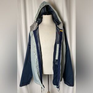 Burton Snowboards Ronin XL Snowboarding Blue Gray Hooded Lightweight Jacket Rare